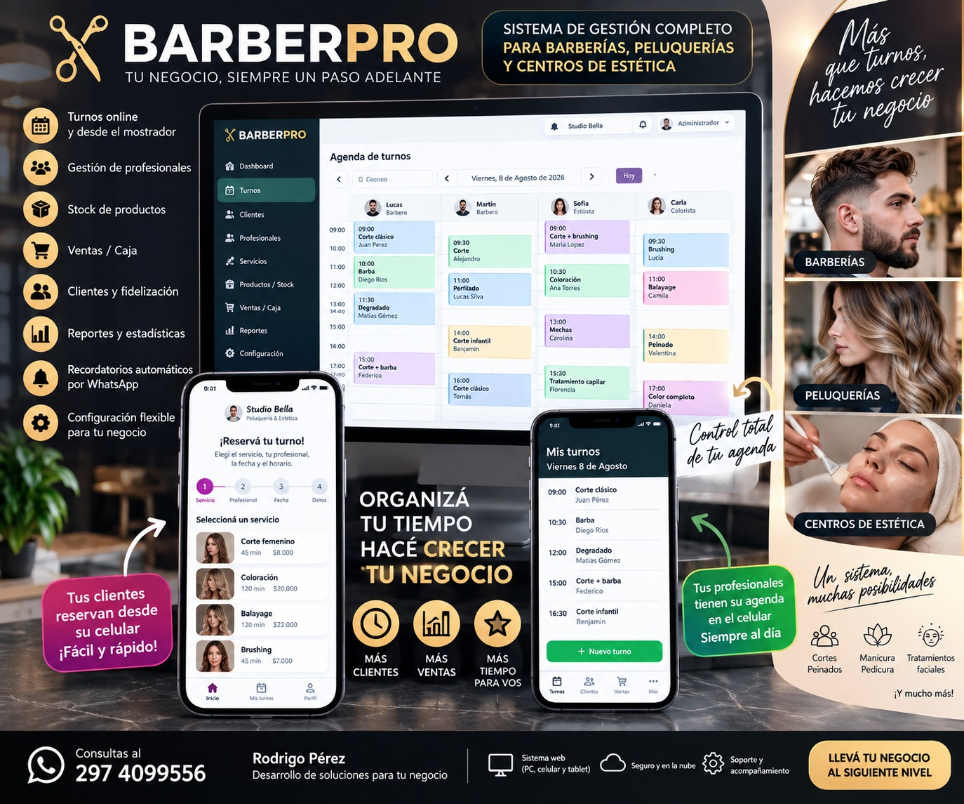 BARBERPRO para barberías, peluquerías y centros de estética
