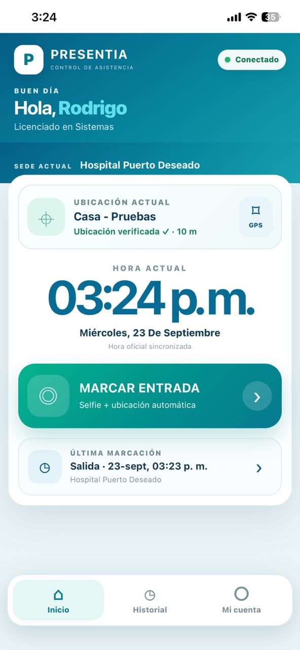 PRESENTIA - marcación de asistencia desde el celular